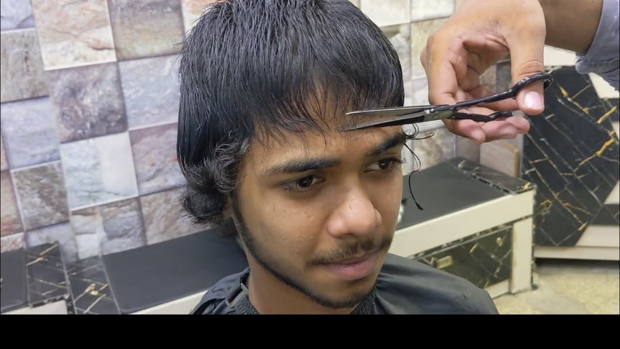 ASMR Barber buzz cut with scissors 