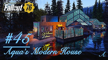 Fallout 76 camp build - Cozy modern cabin lake house camp build (Aqua
