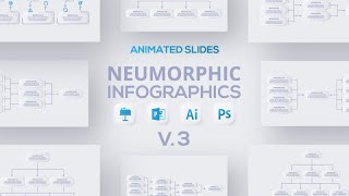Neumorphic infographics / Free slides infographic Adobe Illustrator, Photoshop and PowerPoint