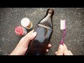 Simple bottle art🤩 | bottle art with Old tooth brush😱| Curly_Arts&Crafts💖