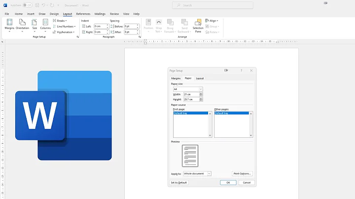How To Set Default Paper Size to A4 in Word
