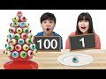 100 LAYERS FOOD CHALLENGE 하이유의 100개 레이어 챌린지 Giant VS Tiny Food KOYA and NEMI