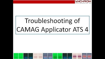 CAMAG HPTLC Applicator ATS 4 troubleshooting explained by Anchrom  #hptlc