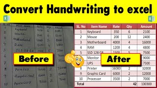 STOP Typing!  Convert Hand Writing Into Excel Data || Hand Writing Ko Excel Data Main Convert karen.