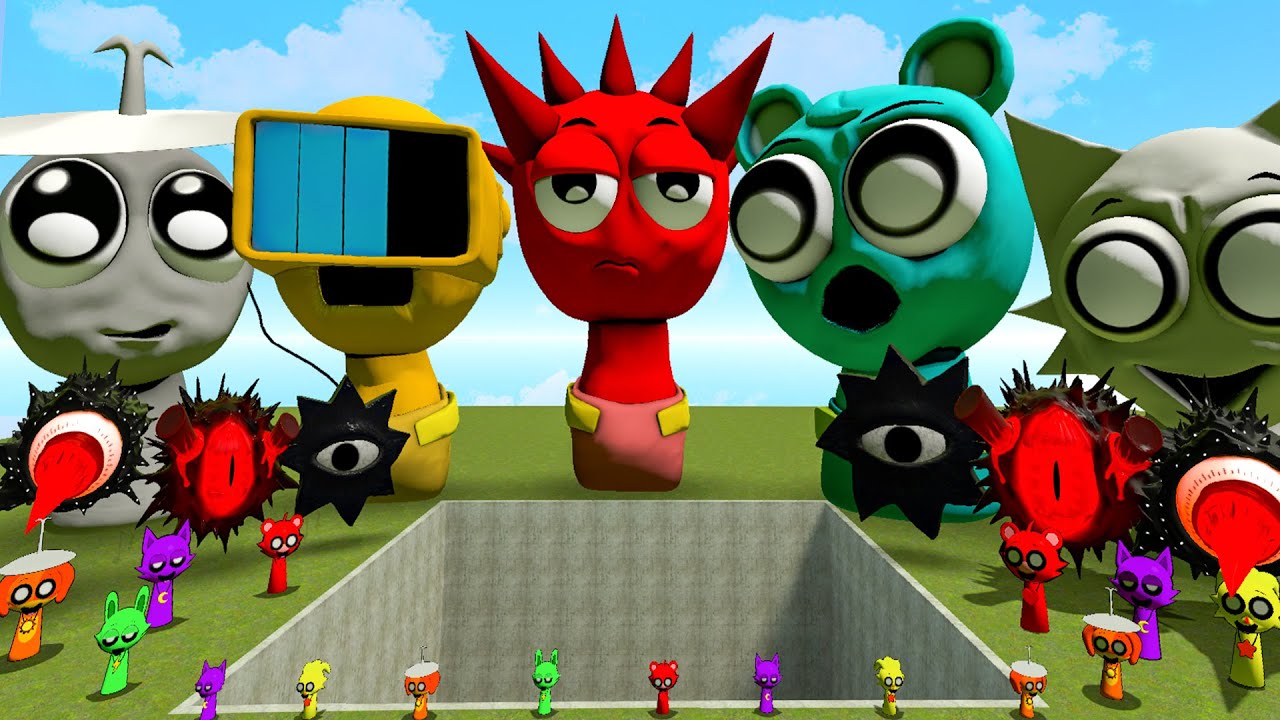 BIG HOLE NEW BABY INCREDIBOX SPRUNKI SONG FAMILY VS MR SUN PHASE SPARTAN KICKING in Garry's Mod!