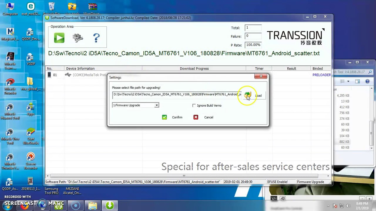 Tecno iD5A Camon i2 Flashing Done 100% Ok File