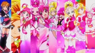 All Pink Precure Transformations (Cure Black to Cure Whip)