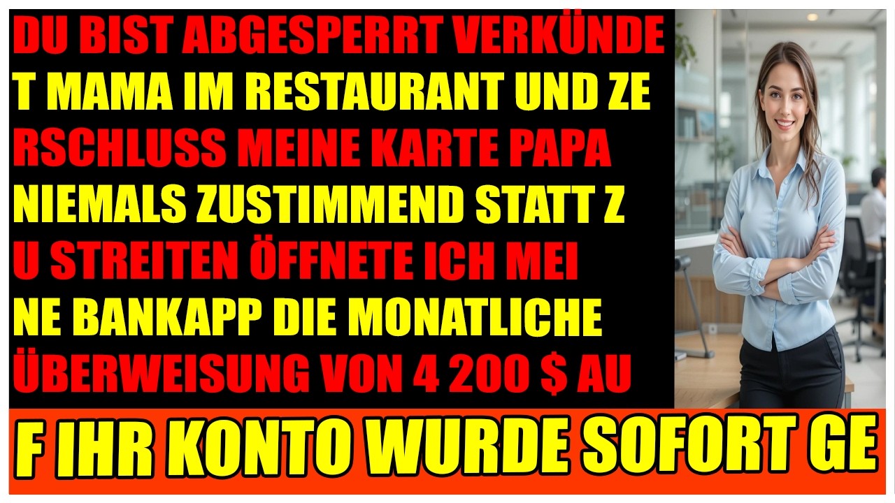 Mama kündigt meine Kreditkarte  drei Jahre finanzierte sie damit ihren Lebensstil