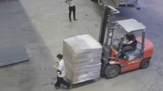 WOMAN GETS CR**HED BY A FORKLIFT 😞