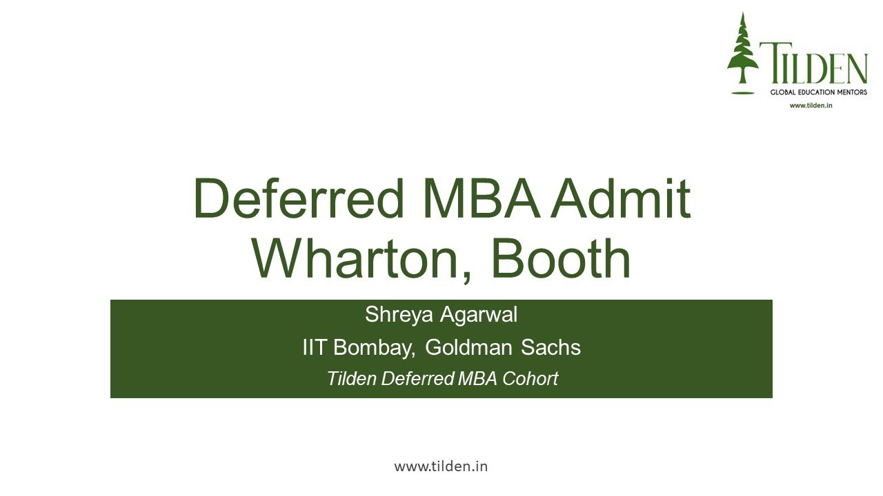 Shreya Agarwal Wharton MBA (Deferred) Admit from India IIT Bombay