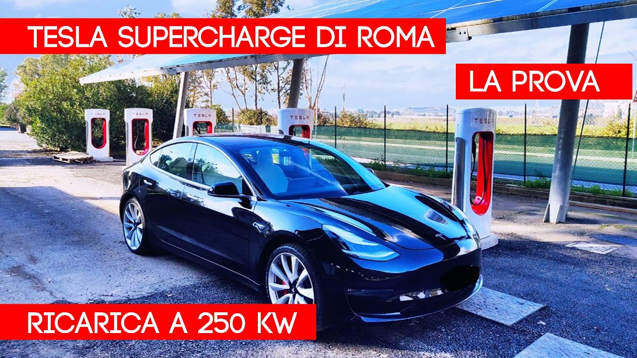 Tesla Supercharger Roma V3 Ricarica a 250 kW La Prova YouTube