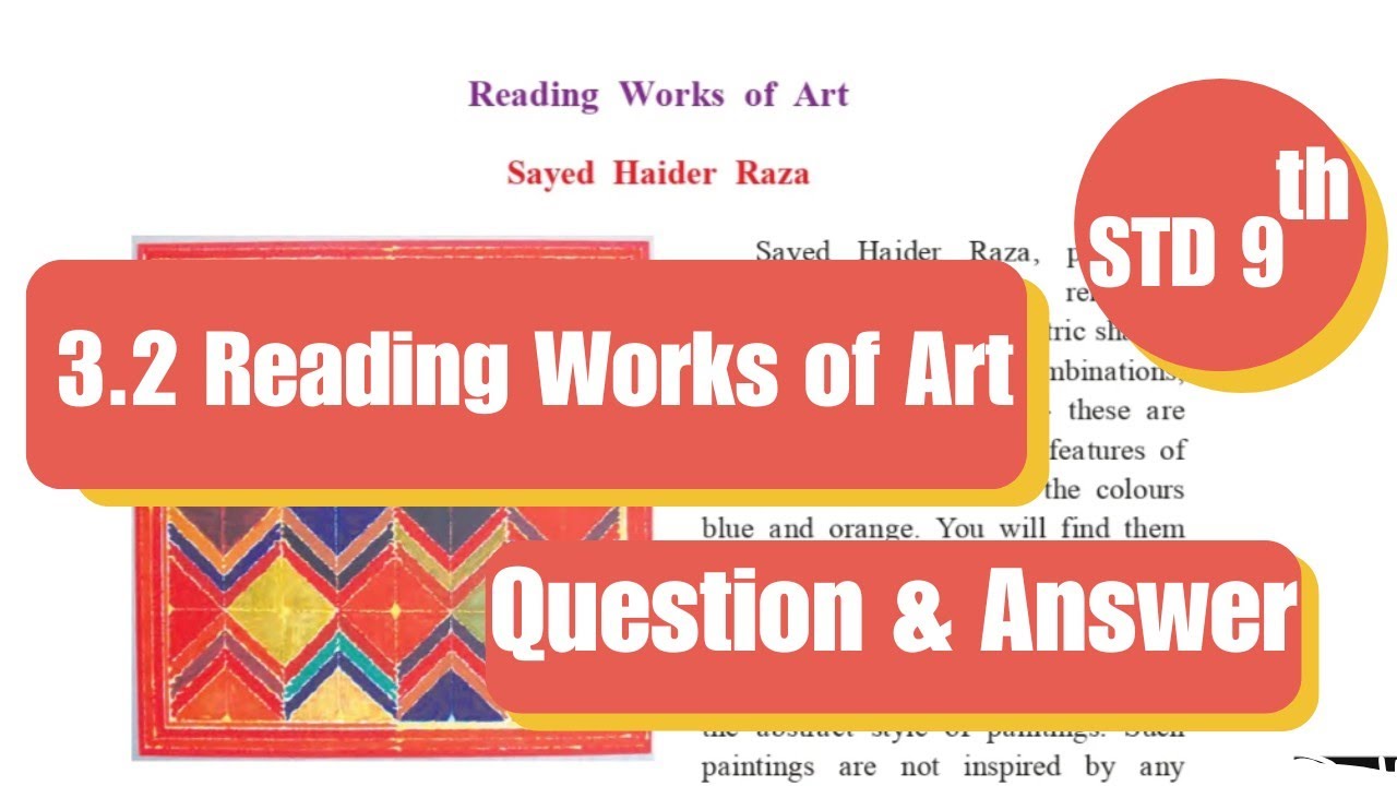 9th Std - English - Chapter 3.2 Reading works of art warming up and ...