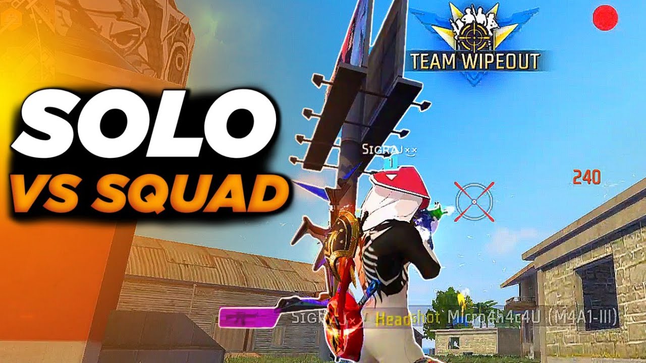 Free Fire Solo Vs Squad | No Edit | Full Real Fight 💀 - YouTube