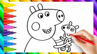 Drawing And Coloring Peppa Pig and Her Family 💖 Learn Colors 🌈 Easy Step by Step Drawings For Kids
