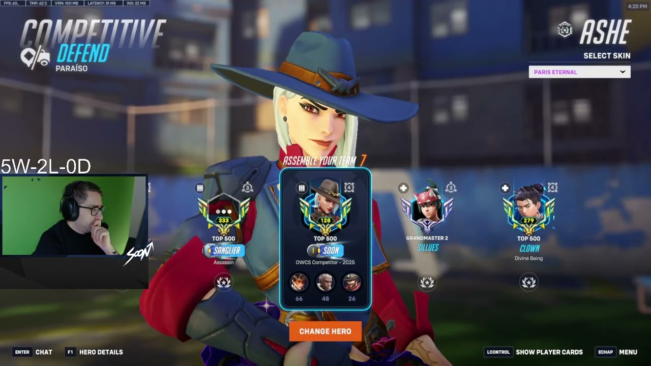 Overwatch Top Ranked Ashe Gameplay By SoOn - SEASON 19
