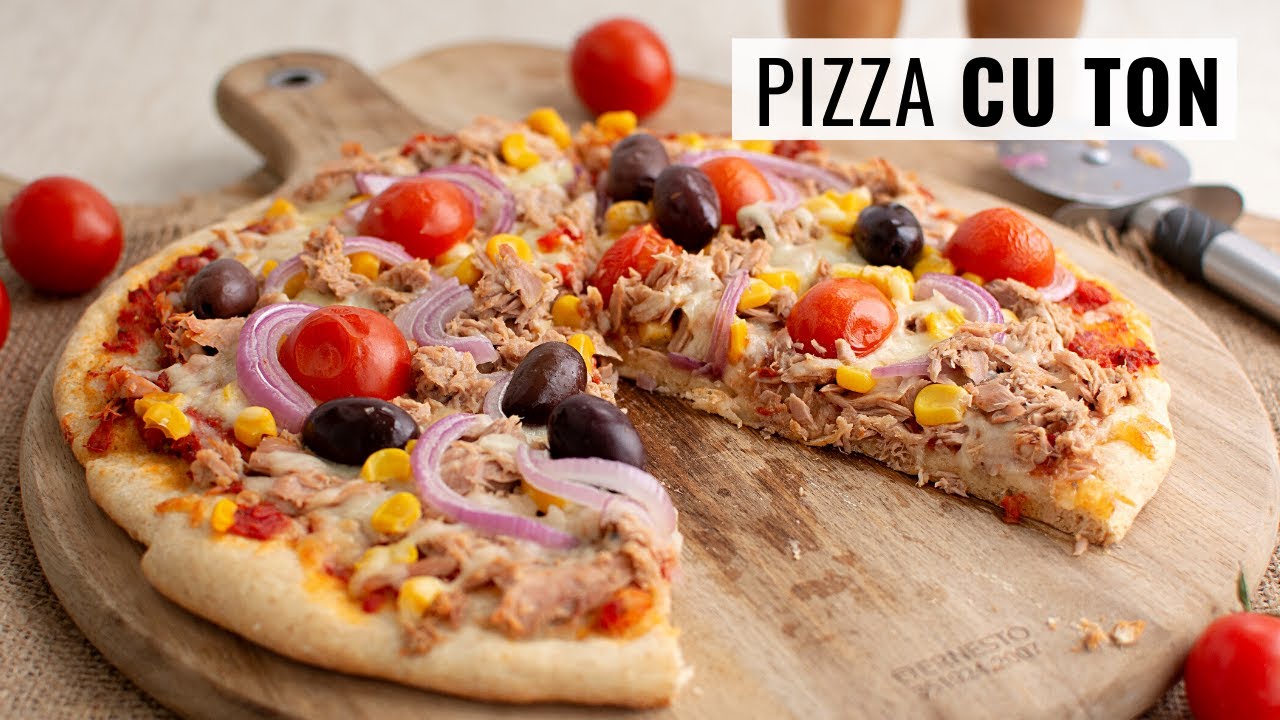 🍕 Mai bună la pizzerie! Rețeta de pizza ton și măsline. - YouTube