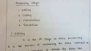 BRM-Module 4- Data processing-meaning n Stages