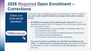 PEBB 2026 Open Enrollment Corrections Webinar
