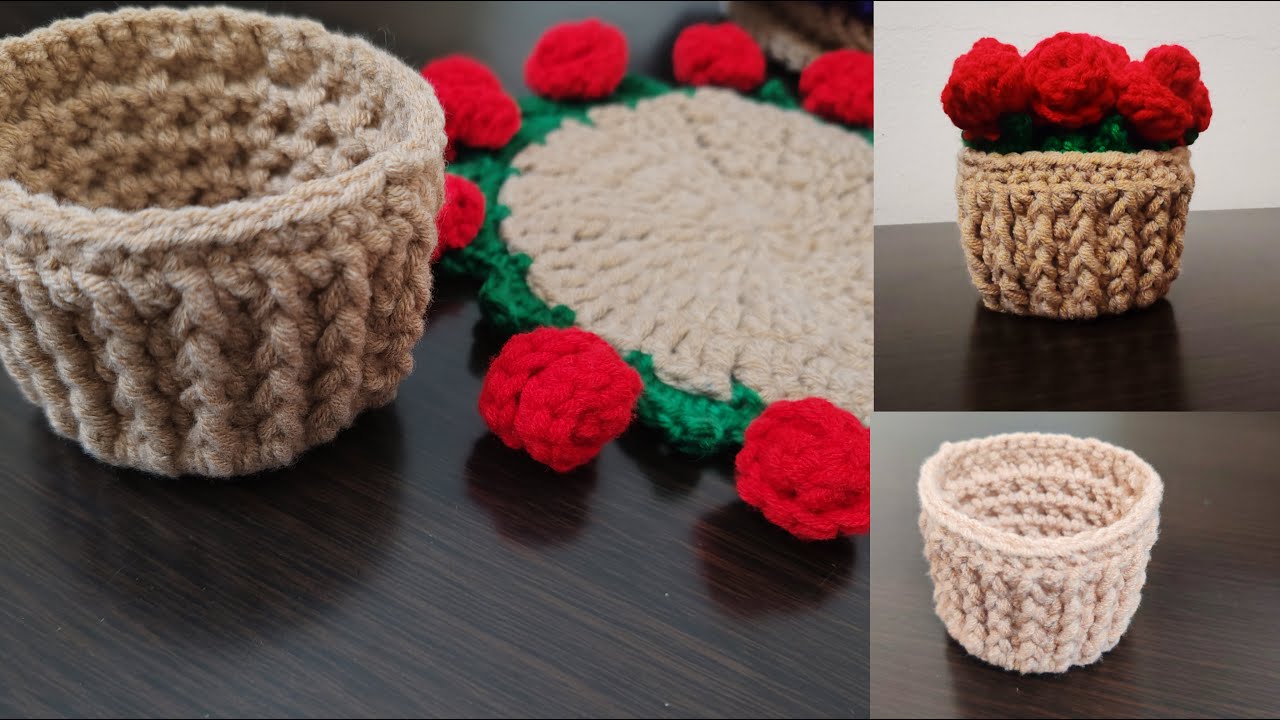 Crochet Mini Basketl Very Easy lBeginners