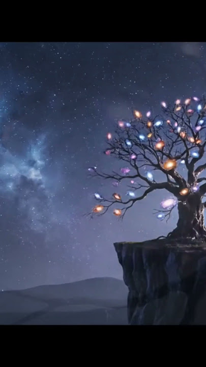 a tree blcoming galaxies