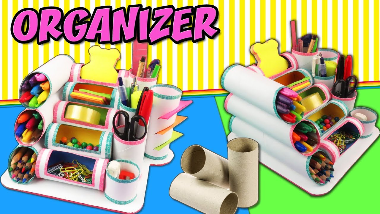 Diy Mini Organizer With Toilet Paper Rolls Back To School