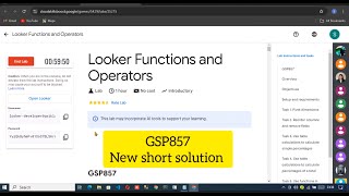 Looker Functions and Operators #GSP857 short solution || #gcp #gsp #googlecloud #arcade