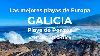Playa de Ponzos al Norte de Ferrol. Turismo Galicia 4k.