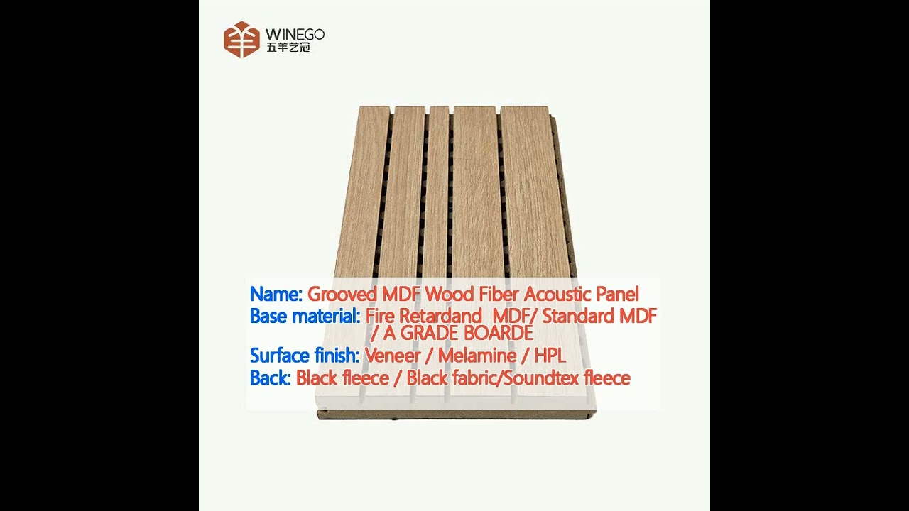 Designed And Modern Grooved Acoustic Panels With Different Color For Wall