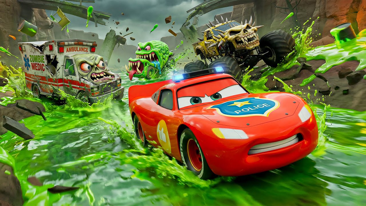 BeamNg Master McQueen: POLICE CHASE ZOMBIES THAT APPEAR IN THE CITY - Horror Story - BeamNG Driver