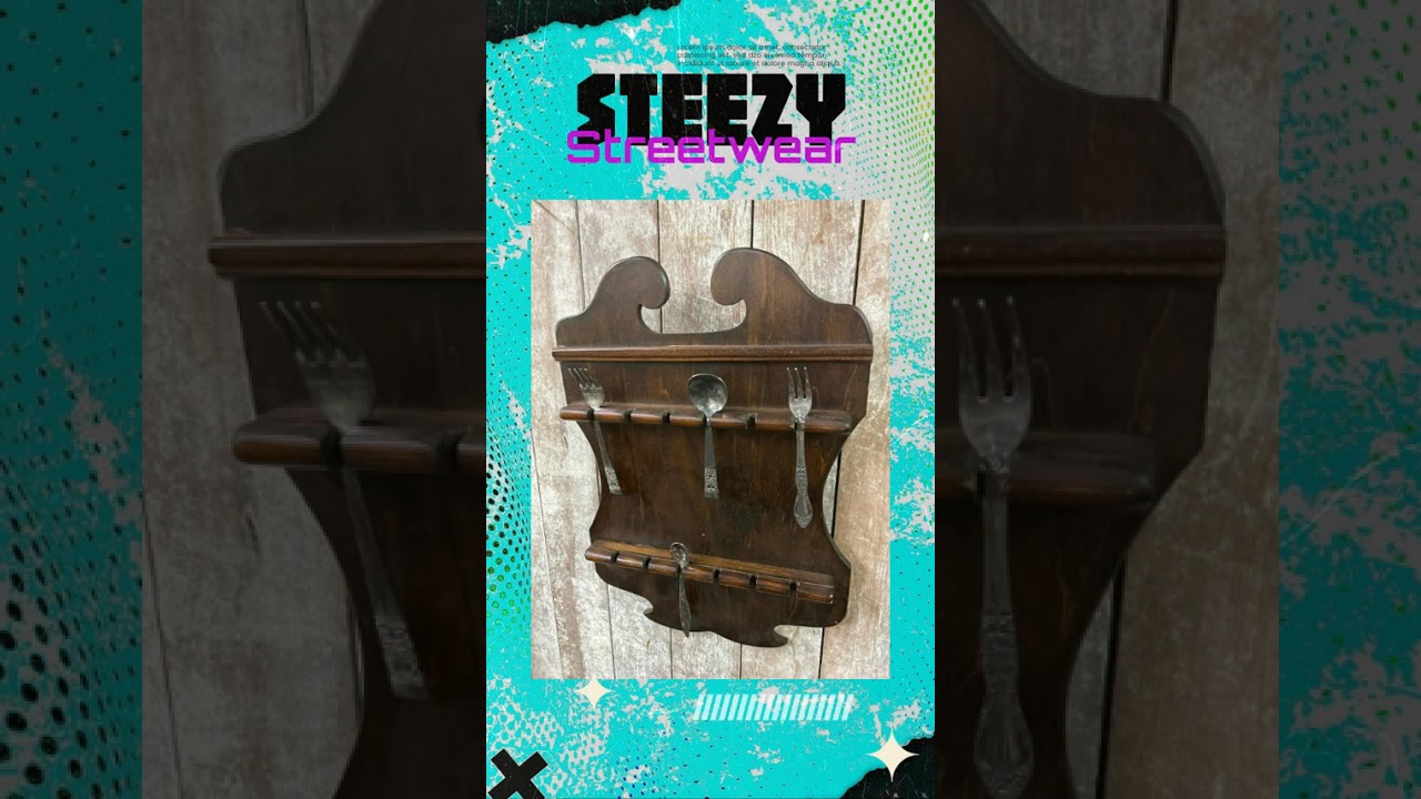 Antique handmade spoon display, collector spoons