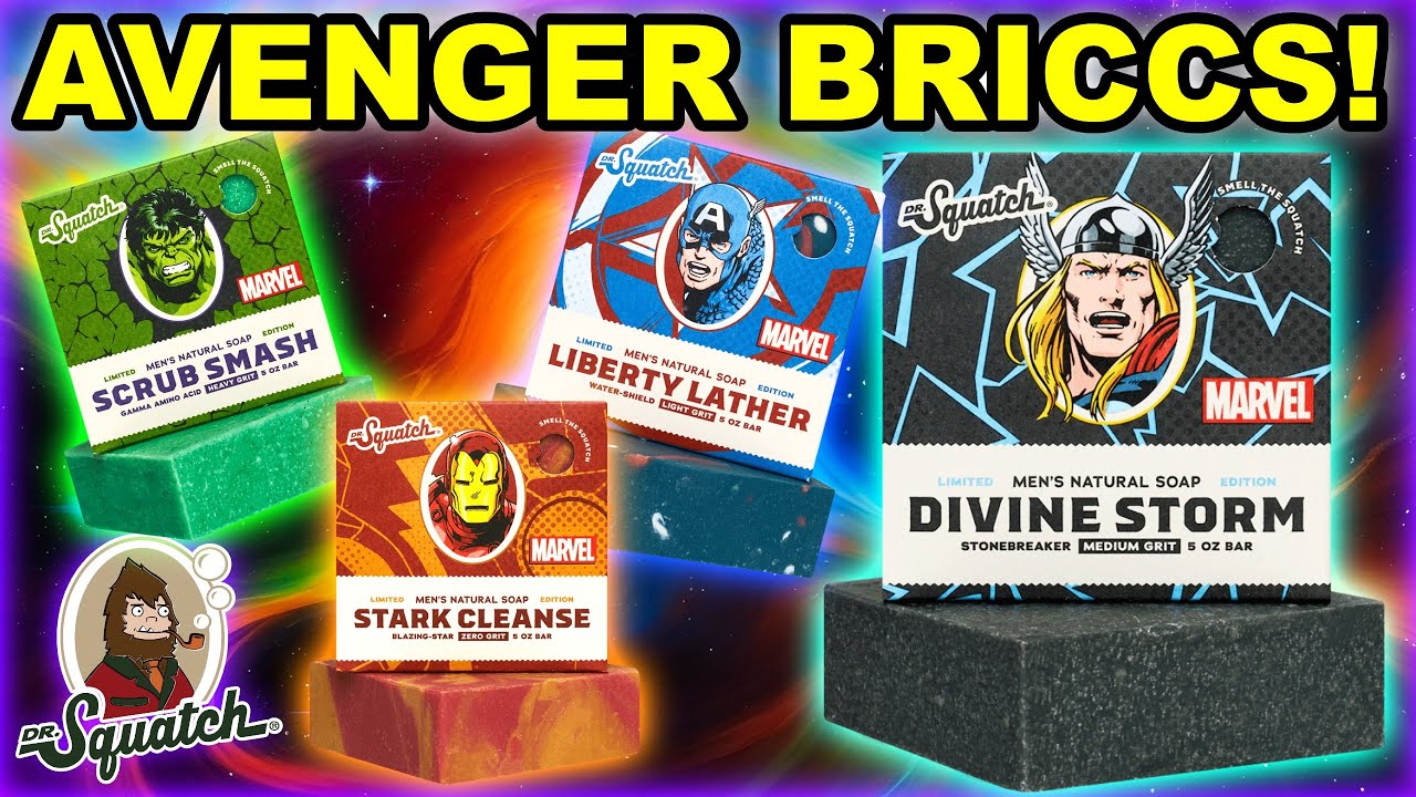 Dr. Squatch Avengers Liberty Lather, Divine Storm, Scrub Smash, Stark  Cleanse