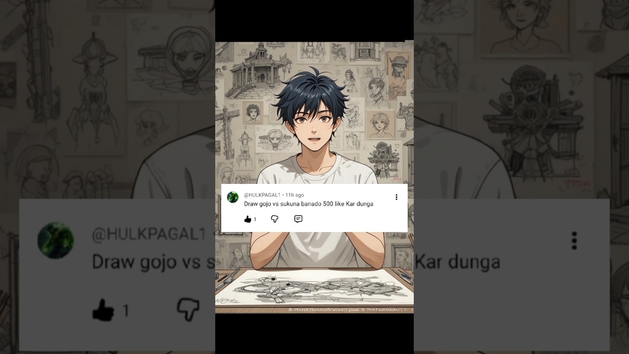 Gojo 🔵 vs Sukuna 🔥 but Artist Yunesh enters ✍️ | Anime Drawing Battle