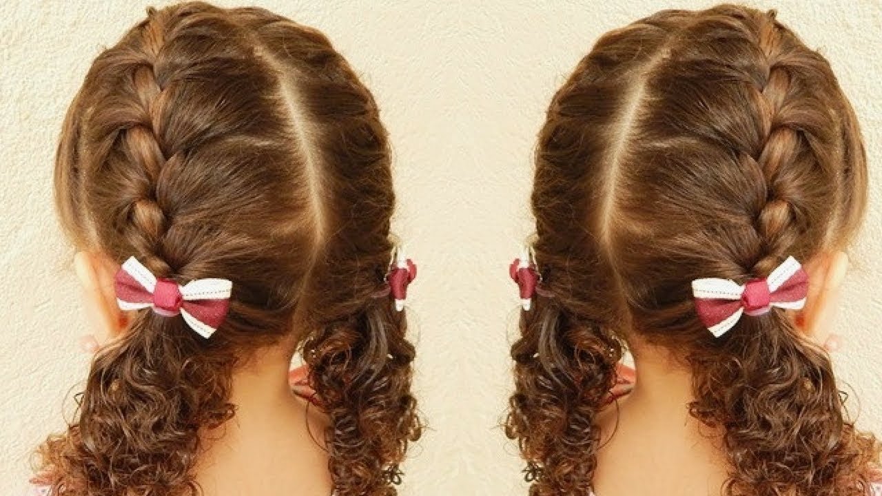 RÁPIDO E FÁCIL] penteado para cabelo cacheado com tranças / infantil 