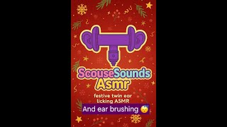 twin ear licking and brushing ASMR- christmas episode 3!!! for sleep and relaxation!!!