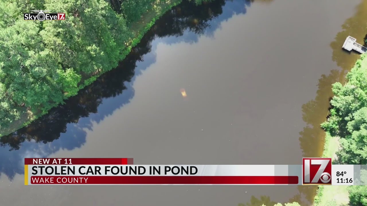 Stolen car found in body of water in Wake County - YouTube