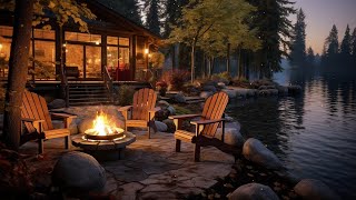 Serene Lakeside Campfire: Cozy Fire Sounds in a Forest Oasis for Deep Relaxation