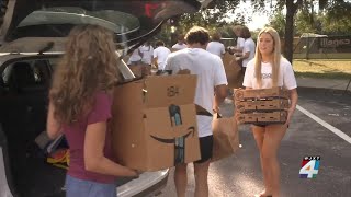 Fletcher High students set up pop-up recycling drop off site
