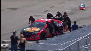NASCAR Tony Stewart Hits the Wall During Practice at Michigan 2013