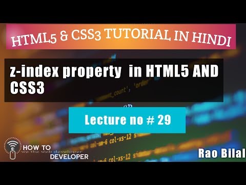 29- HTML5/CSS3 Tutorials in Urdu - Hindi I CSS z-index Property how to use