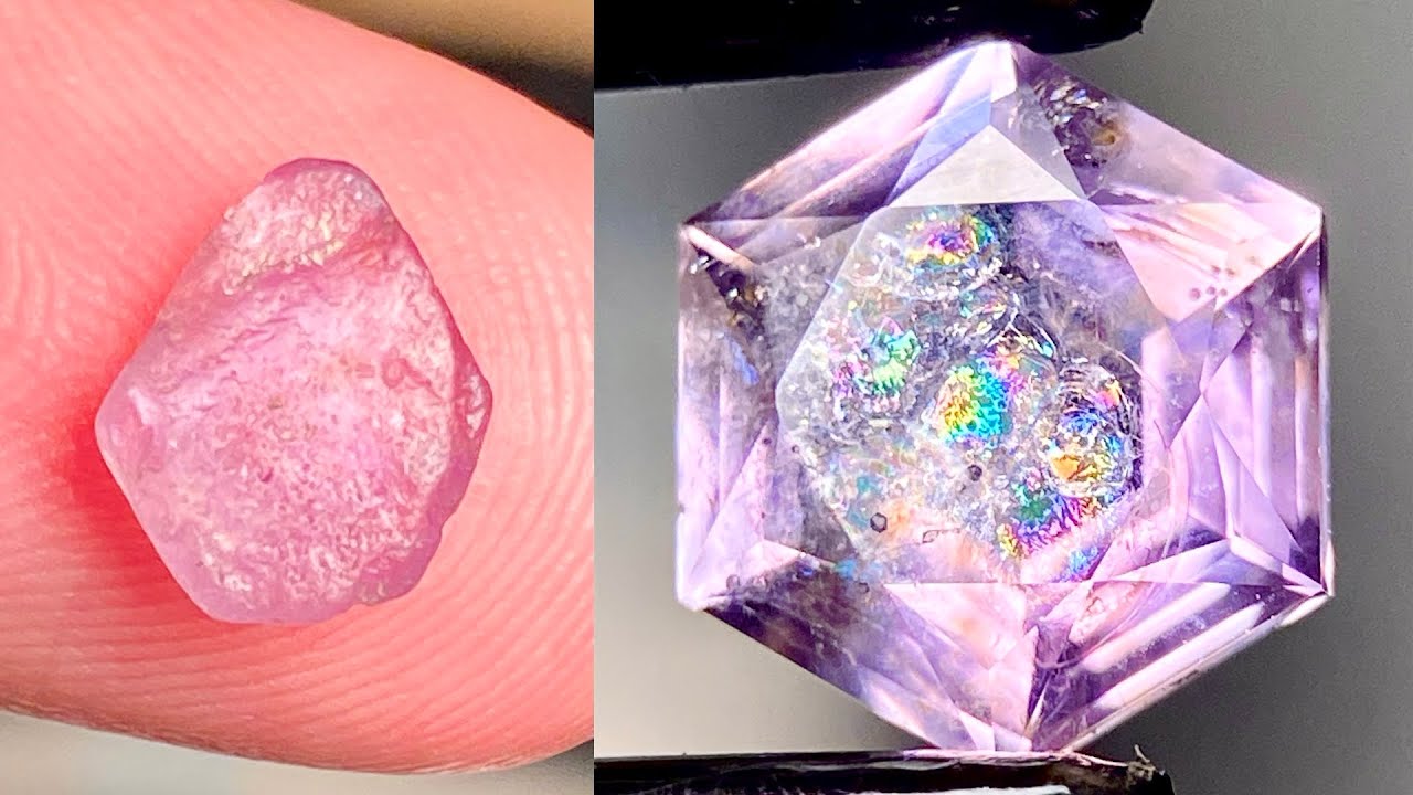 Огранка сапфира Монтана с радугой внутри! 🌈