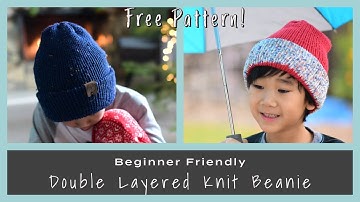 Knit Double Layered Beanie Pattern Tutorial