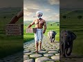 The farmer and the elephant build a house and go to get a pizza when a tsunami hits 😭 #ai #farmer