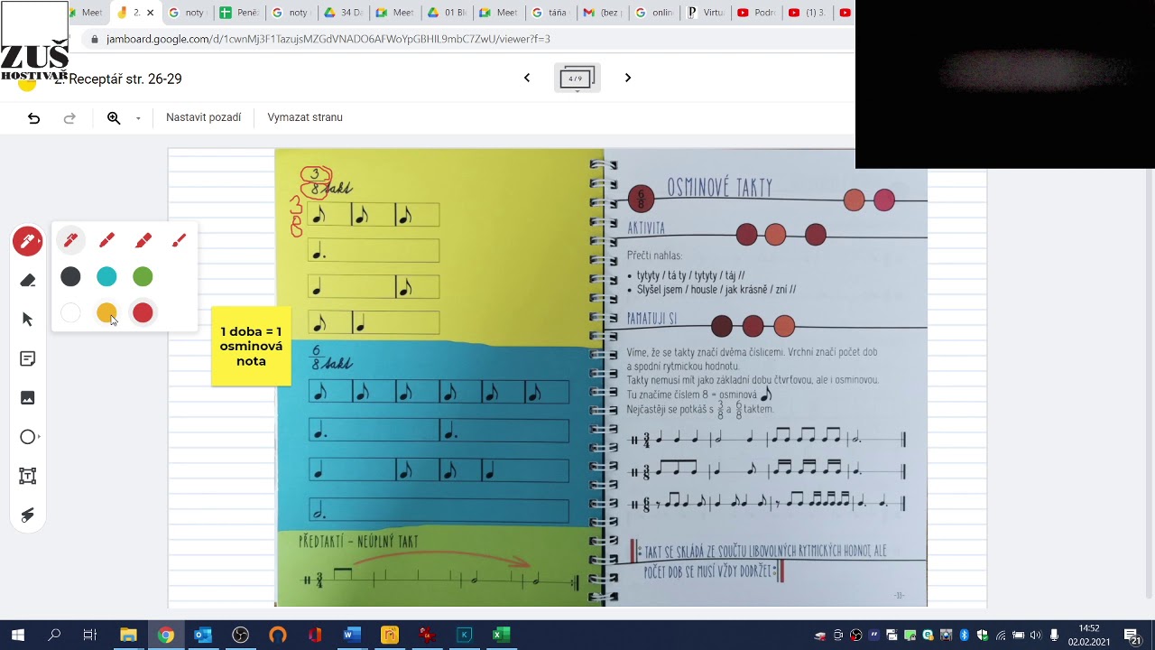 2. ročník - Hudební nauka - Takt, Osminové takty, Receptář str. 31-34