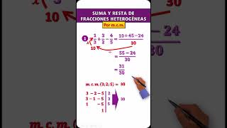 Suma y resta de fracciones heterogéneas por m.c.m. | 8 ejercicios resueltos | #fracciones