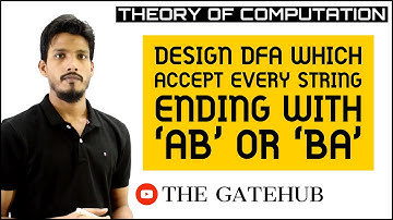 Design a DFA in which set of all strings can be accepted which ends with ab or ba | TOC