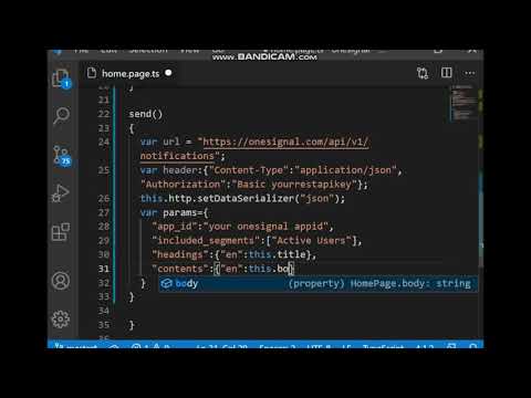 sending onesignal notification with ionic apps.