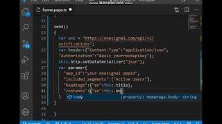 sending onesignal notification with ionic apps.