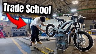 I Took my 72v Surron to my Trade School (Cops Called)