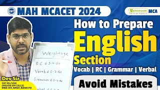 mah mca cet 2024 - how to prepare english section | vocab | rc | grammar | verbal | avoid mistakes