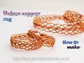 Unisex braided ring - How to make handmade jewelry from copper wire 417